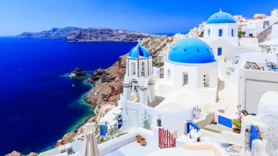 From Heraklion/Crete: Santorini Island Guided Day Trip - Fira: The Island Capital with Shops, Views, and Stairs