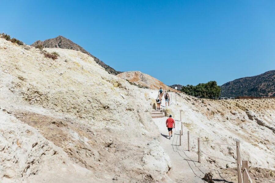 From Kos: Nisyros Island Volcano and Panagia Spiliani - Entering the Volcanic Crater: Mud Pools, Steam Vents, and That Strong Smell
