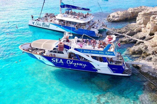 Gozo & Comino Islands, Blue Lagoon & Seacaves Tour - Blue Lagoon hour: where the slides, ladders, and crowds meet