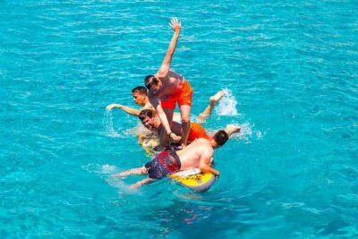 Ibiza Beach Hopping Cruise with Paddleboards, Drinks and Food 6h - Cala Comte: a beach stop that works for swimmers and sunbathers
