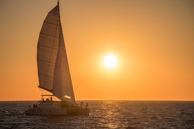 Luxury Small-Group Catamaran Cruise with BBQ, Open bar & Transfer - Palea Kameni hot springs: warm sulfur water and a real swim