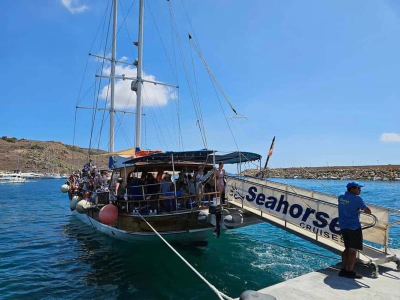 Malta: Comino+ Santa Maria Bay, Blue Lagoon + Seacaves tour - Sail Out of Sirens Quay: Seahorse Cruises and the 10:30 Departure