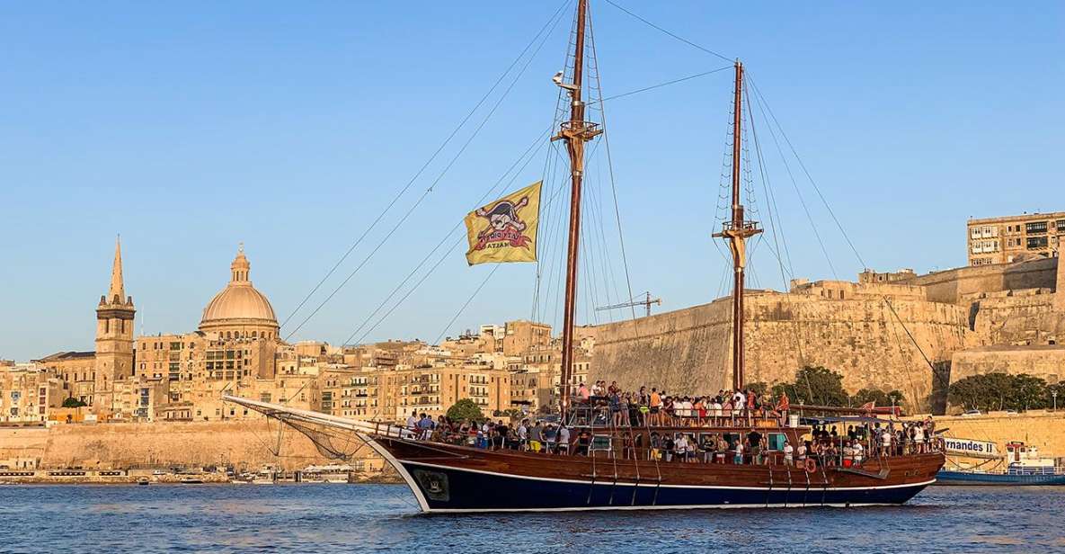 Malta: Lazy Pirate Boat Party with Drinks & Food - The 4-Hour Rhythm: Cruise, Music Build, Anchor Stop, Back to Sliema