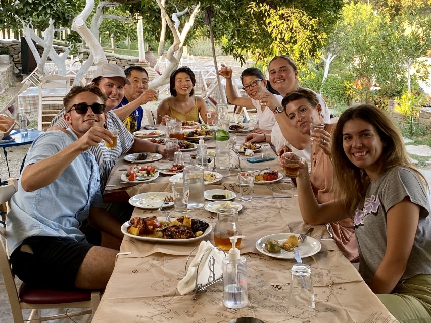 Naxos: Half-Day Cooking Class at Basiliko Family Tavern - The feast: wine, starters, and the family-style finish
