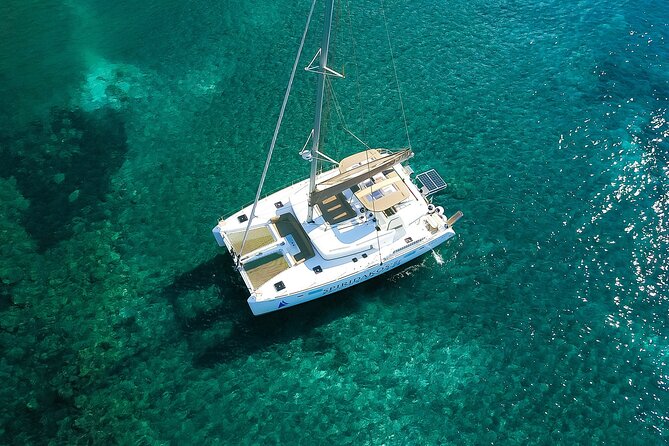 Santorini Classic Catamaran Cruise with BBQ, Drinks and Transfers - BBQ, Wine, and Soft Drinks: Included Value You Actually Notice