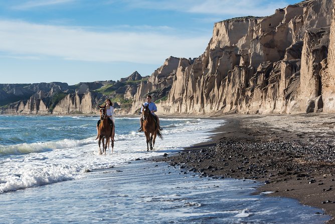 Santorini Horse Riding to Black Sandy Beach - Half-Chaps, Helmets, Water, and the Real Meaning of “Small Group”