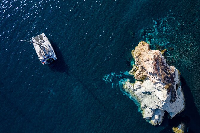 Santorini Platinum Catamaran Cruise with Meal, BBQ and Open Bar - Why this platinum catamaran feels different on Santorini