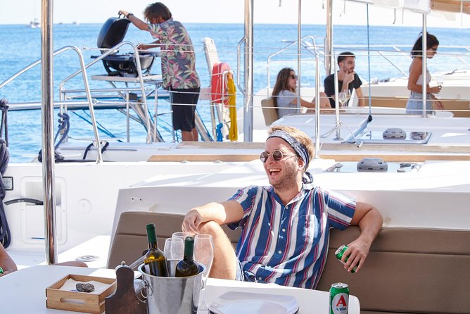 Santorini Platinum Catamaran Cruise with Meal, BBQ and Open Bar - Volcano hot springs: a different kind of Santorini swim