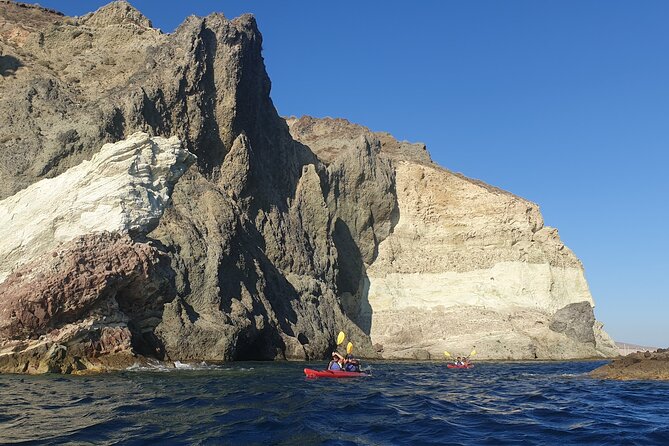 Santorini Sea Kayak - South Discovery, Small Group incl. Sea Caves and picnic - White Beach and Kambia: Where Snorkel Time Feels Like a Secret