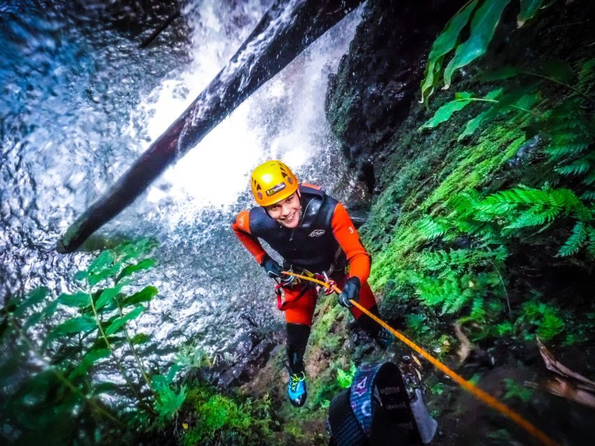 Sao Miguel: Caldeiroes Canyoning Experience - Learning rappel before the canyon starts