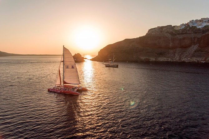 Sunset Sailing Catamaran Cruise in Santorini with BBQ and Drinks - Hot Springs near the volcano: what to expect in the water